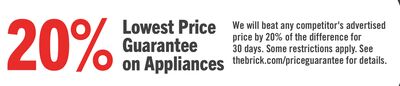 20% Lowest Price Guarantee on Appliances