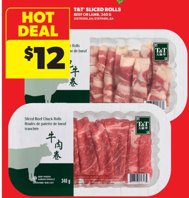 T & T® SLICED ROLLS, 340 G