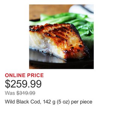 Wild Black Cod, 142 g (5 oz) per piece
