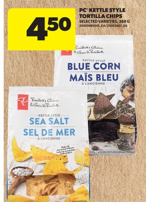 PC® KETTLE STYLE TORTILLA CHIPS, 368 G