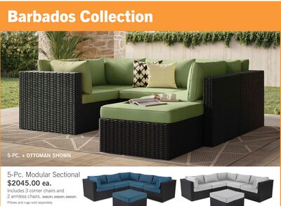 Barbados 5-Piece Outdoor Patio Set with 3 Corner Chairs & 2 Armless Chairs - Hand-Woven Resin Wicker, UV & Weather Resistant - Black/Green