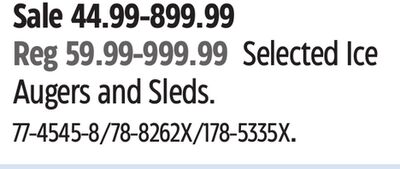 ION Selected Ice Augers and Sleds.
