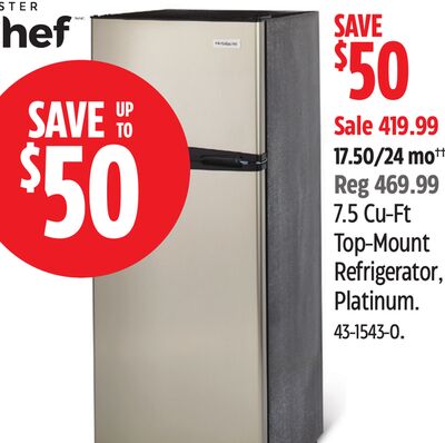 Master Chef 7.5 Cu-Ft Top-Mount Refrigerator