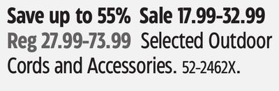 Selected Outdoor Cords and Accessories