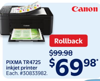Canon PIXMA TR4725 inkjet printer