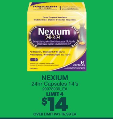NEXIUM 24HR CAPSULES, 14'S