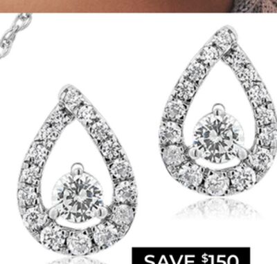 New Brilliance Lab Grown 0.45CTW Diamond Fashion Stud Earrings in 10K White Gold