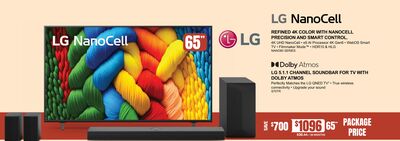 LG 65" Refined 4k Color With Nanocell Precision And Smart Control | 5.1.1 Channel Soundbar For Tv With Dolby Atmos