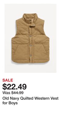 Old Navy Quilted Western Vest for Boys