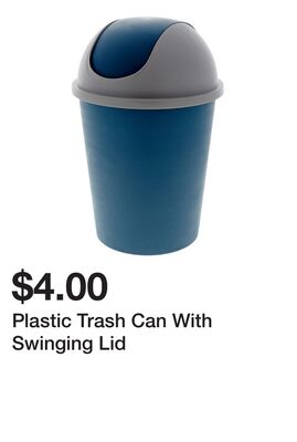 Plastic Trash Can With Swinging Lid