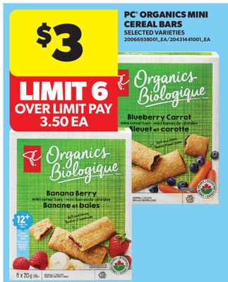 PC® ORGANICS MINI CEREAL BARS