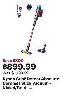 Dyson Gen5Detect Absolute Cordless Stick Vacuum - Nickel/Gold - Exclusive Retail Partner
