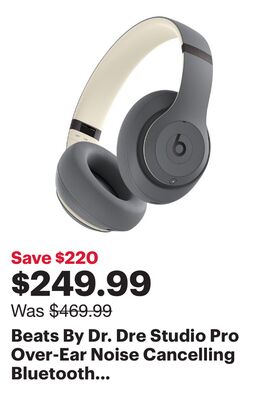 Beats By Dr. Dre Studio Pro Over-Ear Noise Cancelling Bluetooth Headphones - Grey - Only at Best Buy