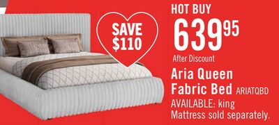 Aria Upholstered Platform Bed in Grey Fabric, Tufted - Queen Size