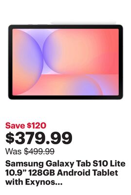 Samsung Galaxy Tab S10 Lite 10.9" 128GB Android Tablet with Exynos 1380 Processor - Grey