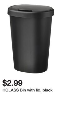 HÖLASS Bin with lid, black