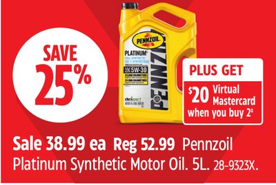 Pennzoil Platinum Synthetic Motor Oil