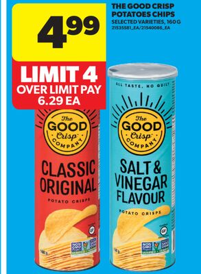 THE GOOD CRISP POTATOES CHIPS, 160 G