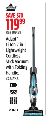 Adapt™ Li-Ion 2-in-1 Lightweight Cordless Stick Vacuum with Folding Handle