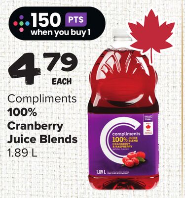 Compliments 100% Cranberry Juice Blends