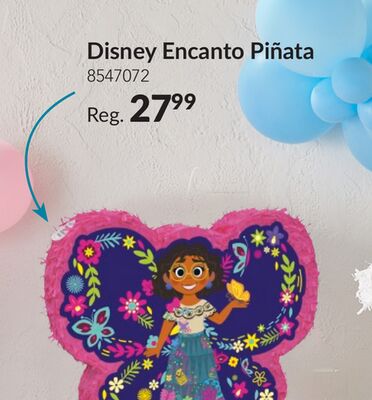 Disney Encanto Mirabel/Isabela/Luisa Pinata Hanging Pull String Decoration, Purple/Pink, 18-in, Holds 2lb of Pinata Filler, for Encanto Birthday Parties