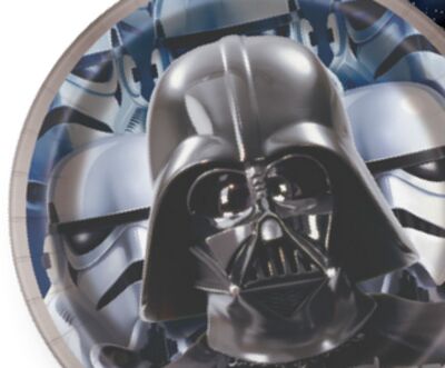 Disney Star Wars Darth Vader & Stormtrooper Round Paper Disposable Dessert Plates, Black/Silver, 7-in, 8-pk, for Star Wars Birthday Party