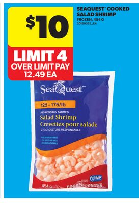 SEAQUEST® COOKED SALAD SHRIMP, 454 G