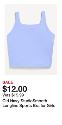 Old Navy StudioSmooth Longline Sports Bra for Girls