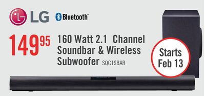 LG 2.1 CH Bluetooth Dolby Atmos DTS:X Soundbar (SQC1.DCANLLK)