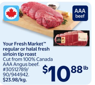 Your Fresh Market™ regular or halal fresh sirloin tip roast