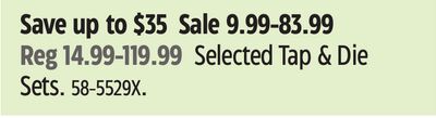 Selected tap & Die Sets