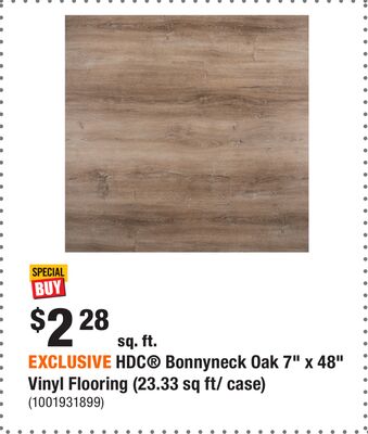 EXCLUSIVE HDC® Bonnyneck Oak 7" x 48" Vinyl Flooring (23.33 sq ft/ case)