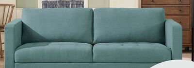 Metro 78" Fabric Sofa with Tufted Seat Cushions and Reversible Back Cushions - Denim Blue