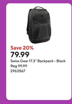 Swiss Gear 17.3" Backpack - Black