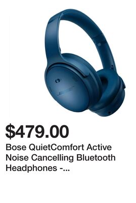 Bose QuietComfort Active Noise Cancelling Bluetooth Headphones - Twilight Blue