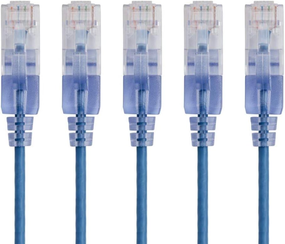 [Amazon.ca] Monoprice SlimRun Cat6A Ethernet UTP Cable RJ45 10G, 30AWG , 10ft, Blue, 5-Pack - $17.66 at checkout