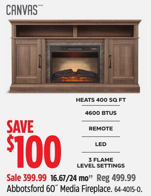 CANVAS Abbotsford 60˝ Media Fireplace