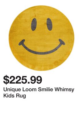 Unique Loom Smilie Whimsy Kids Rug