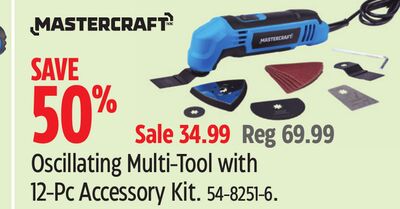 Oscillating Multi-Tool with 12-Pc Accessory Kit.