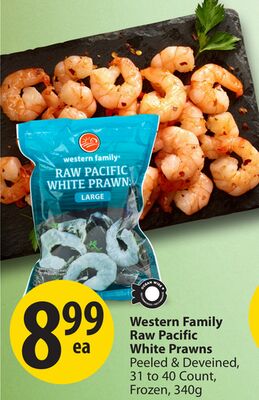 Western Family Raw Pacific White Prawns