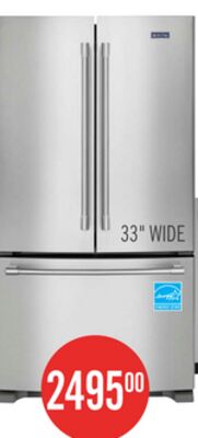 Maytag 33" 22 Cu. Ft. French-Door Refrigerator - Fingerprint Resistant Stainless Steel - MRFF5033PZ