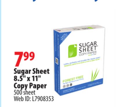 Sugar Sheet 8.5" x 11" Copy Paper