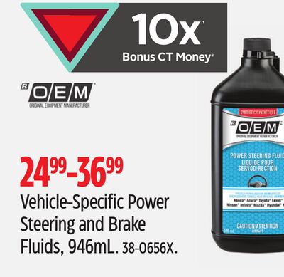 Vehicle-Specific Power Steering and Brake Fluids, 946mL.