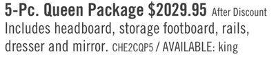 Chelsea 5pc Bedroom Set with Storage Bed, Dresser & Mirror, Cherry Brown - Queen Size