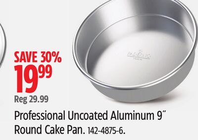Paderno Professional Uncoated Aluminum 9˝ Round Cake Pan.