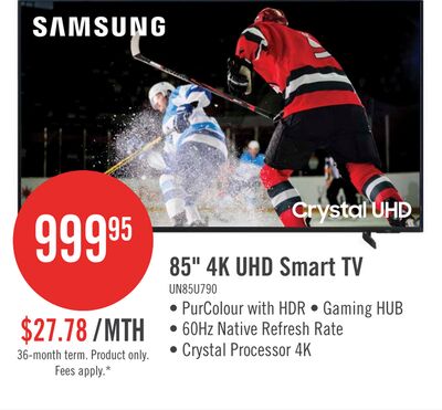 SAMSUNG 85" U7900F Crystal UHD 4K Smart Tizen OS TV (UN85U7900FFXZC) - 2025 Model