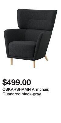 OSKARSHAMN Armchair, Gunnared black-gray