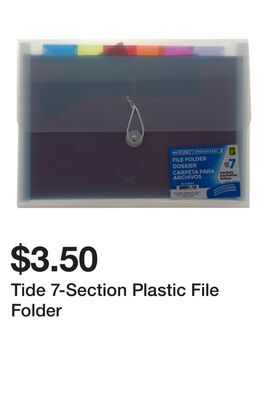 Tide 7-Section Plastic File Folder