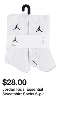 Jordan Kids' Essential Sweatshirt Socks 6-pk