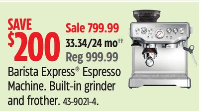 Barista Express® Espresso Machine. Built-in grinder and frother.